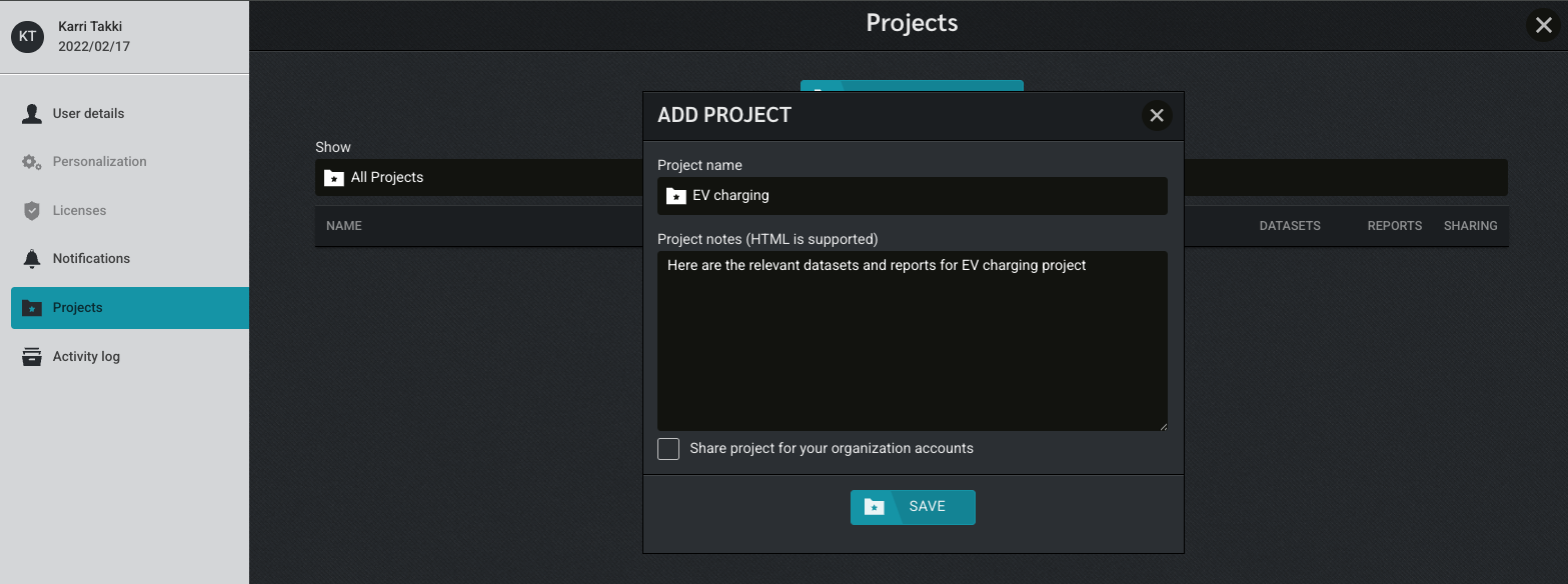 Project notes