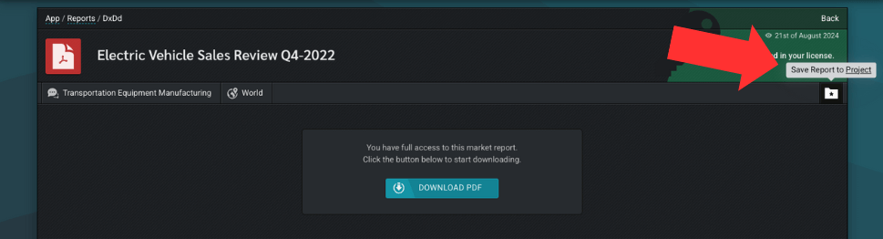 add new project report